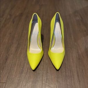 Jessica Simpson; size 7; never worn; electric yellow